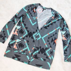 Aztec printed cardigan
